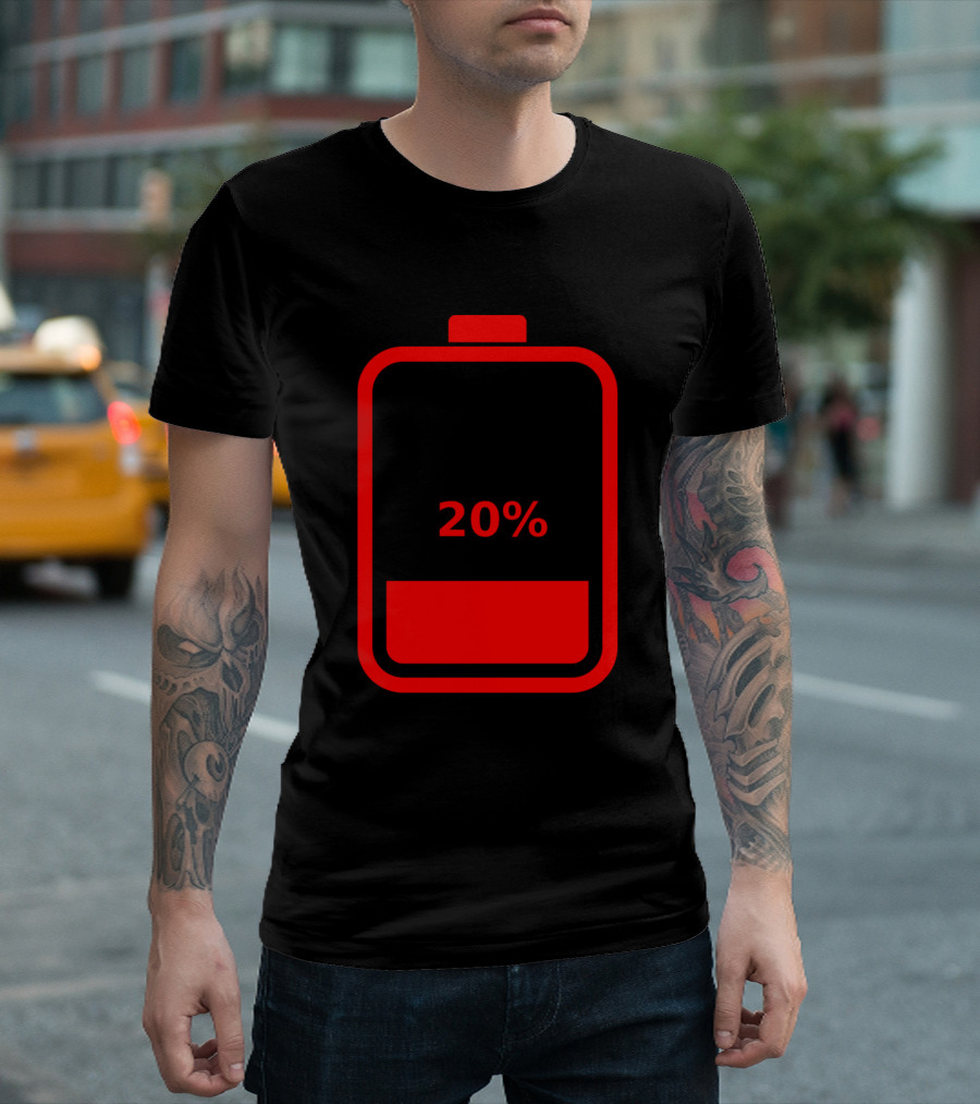 Low Battery 20% Feeling Exhausted T-Shirt