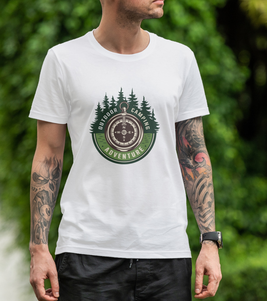 Outdoor Camping Compass Adventure In The Wilderness T-Shirt