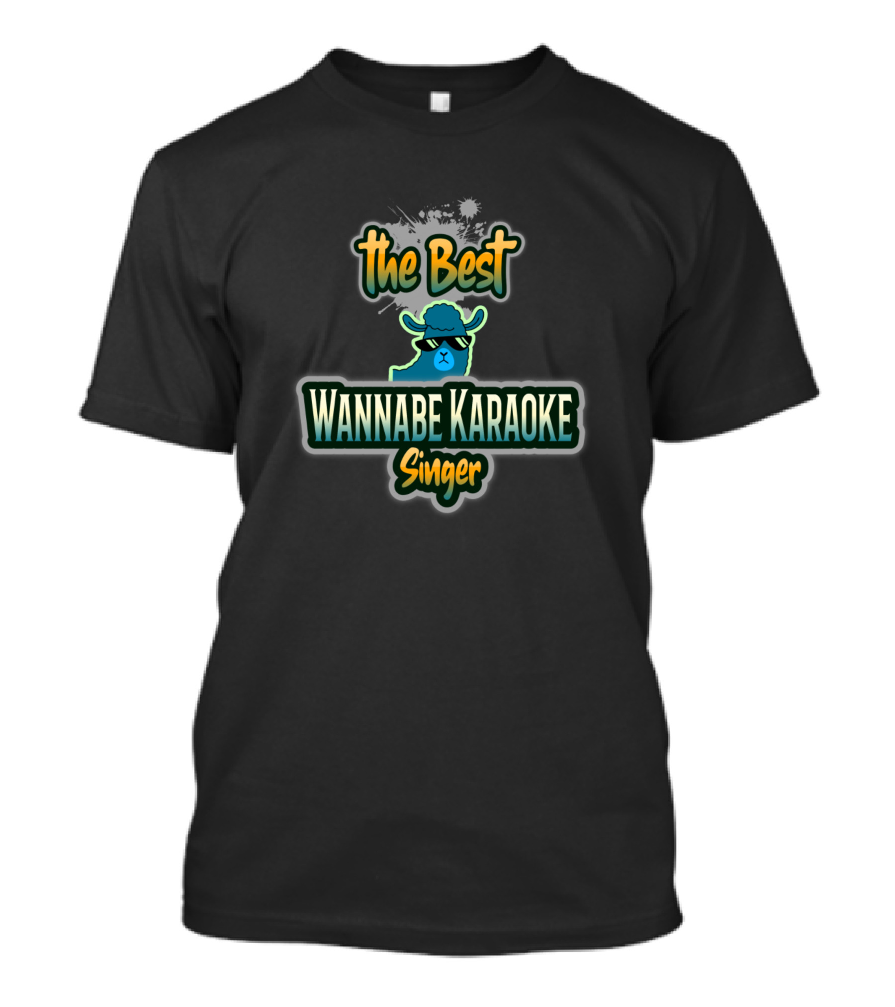 The Best Wannabe Karaoke Singer Blue Llama With Sunglasses T-Shirt