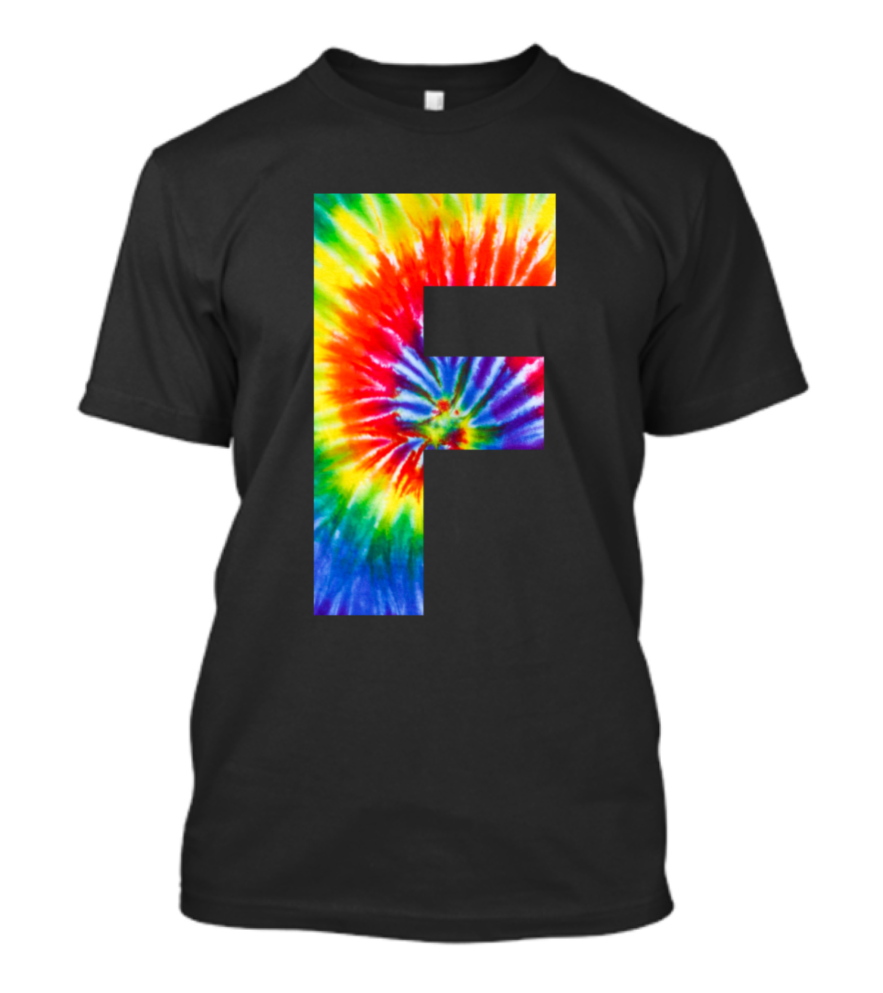 Tie Dye F Rainbow Swirl T-Shirt