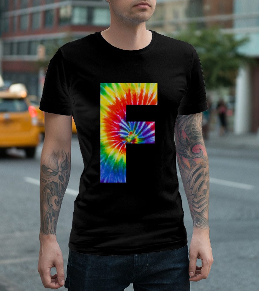 Tie Dye F Rainbow Swirl T-Shirt