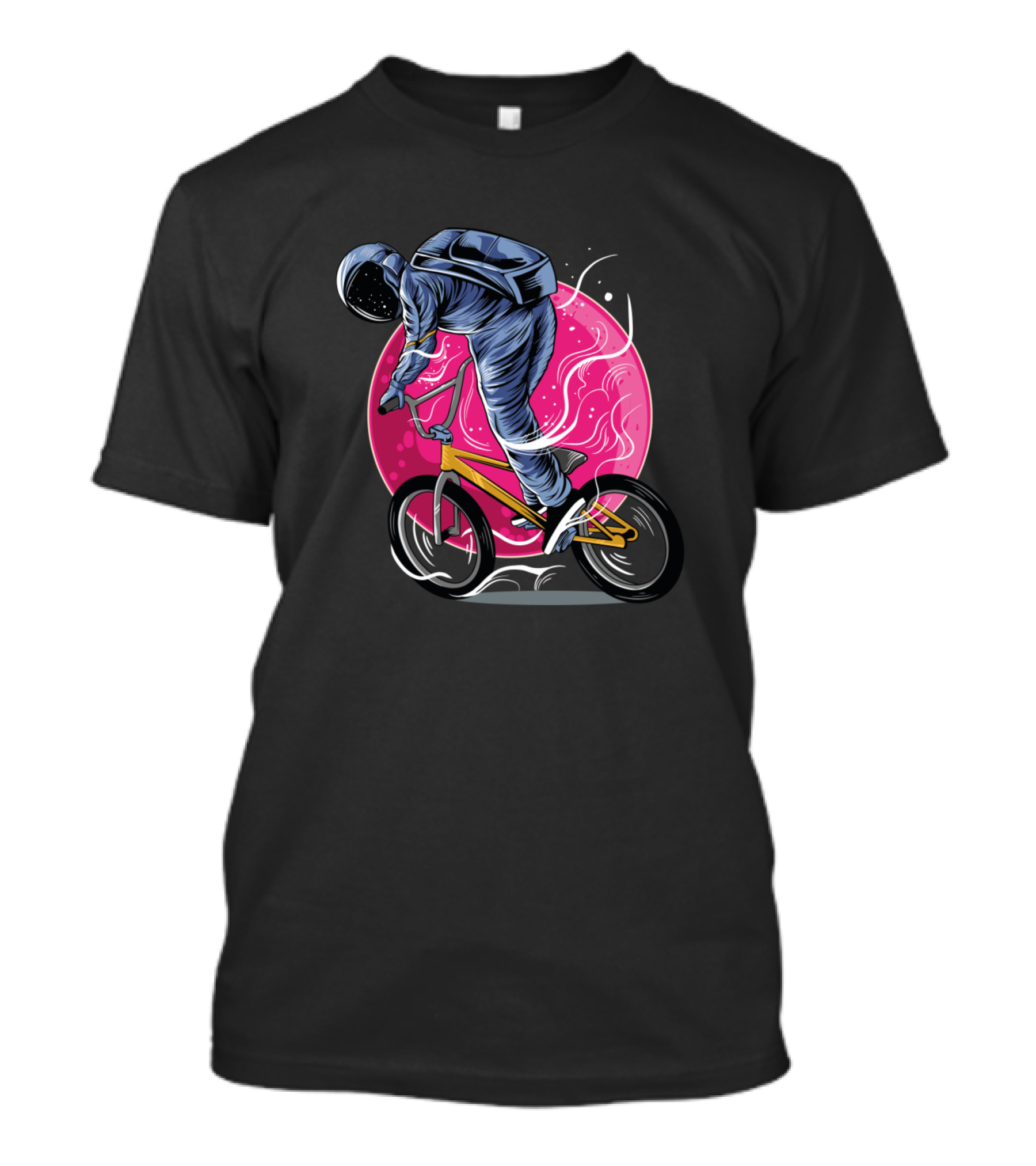 Astronaut BMX Adventure In Cosmic Space Scene T-Shirt