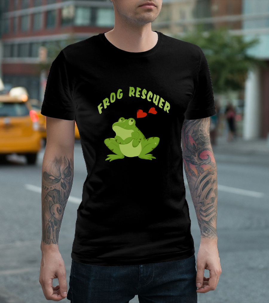 Frog Rescuer Love Hearts Cute Frog T-Shirt