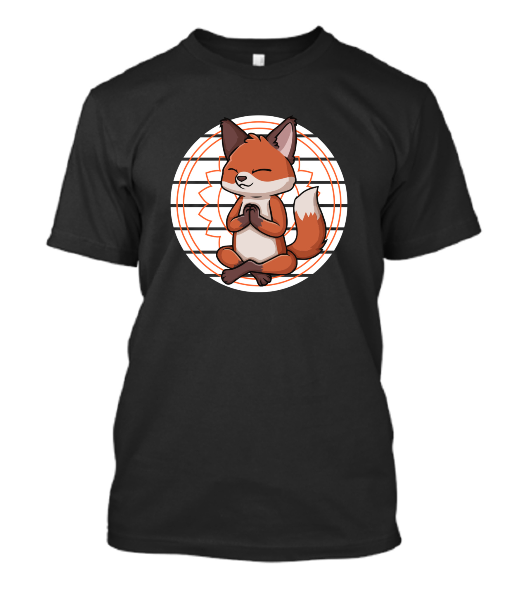 Meditation Fuchs Achtsamkeit Yoga Zen Mit Sitzendem Fuchs Und Mandala T-Shirt
