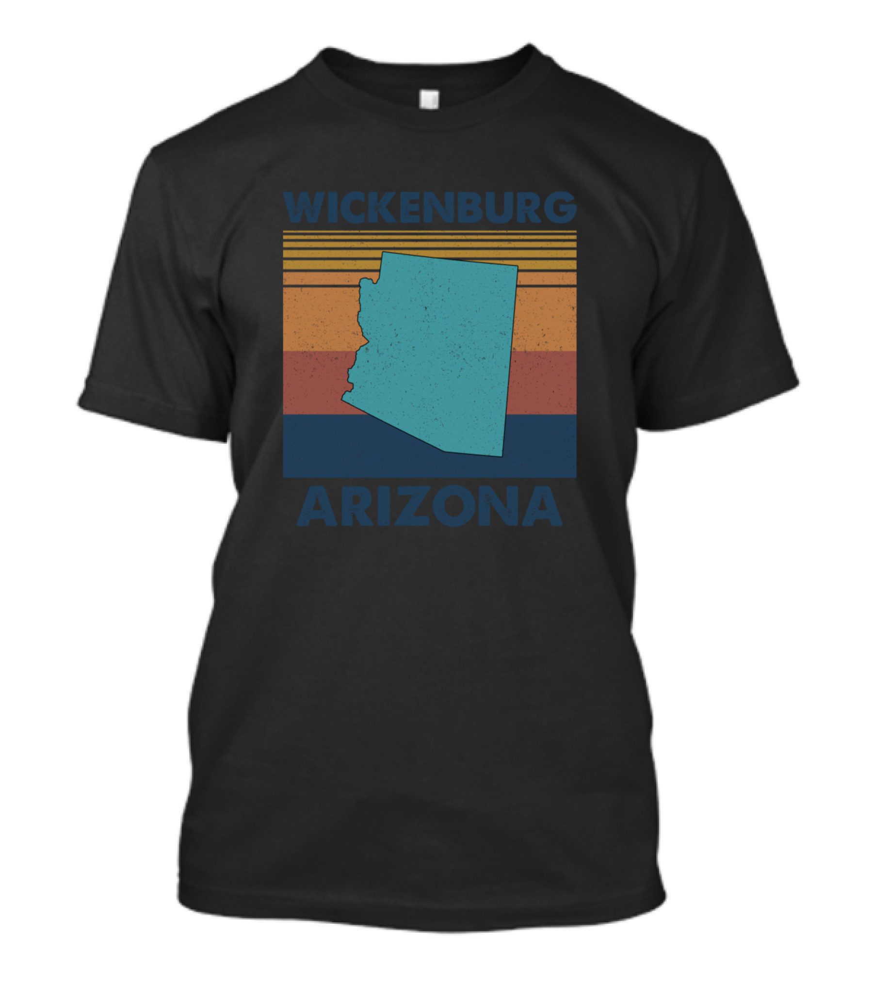 Wickenburg Arizona Vintage State Outline Retro Stripes T-Shirt