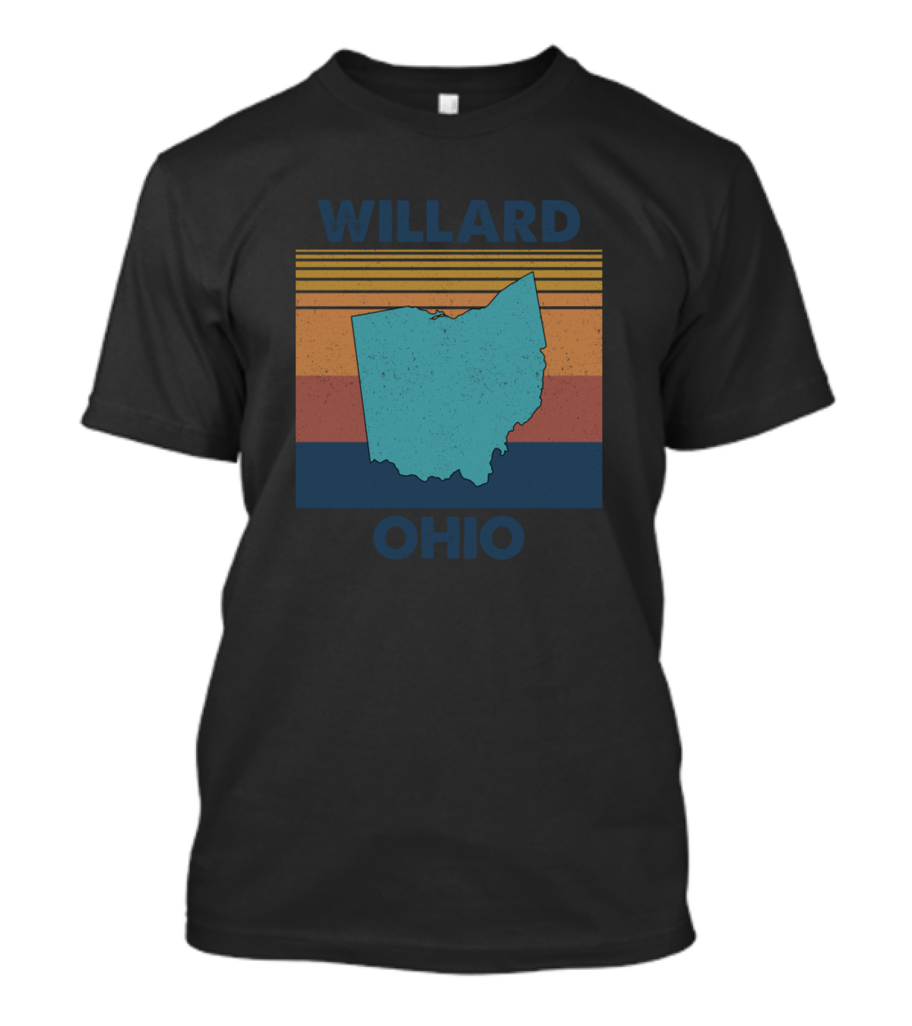 Willard Ohio Retro State Map T-Shirt