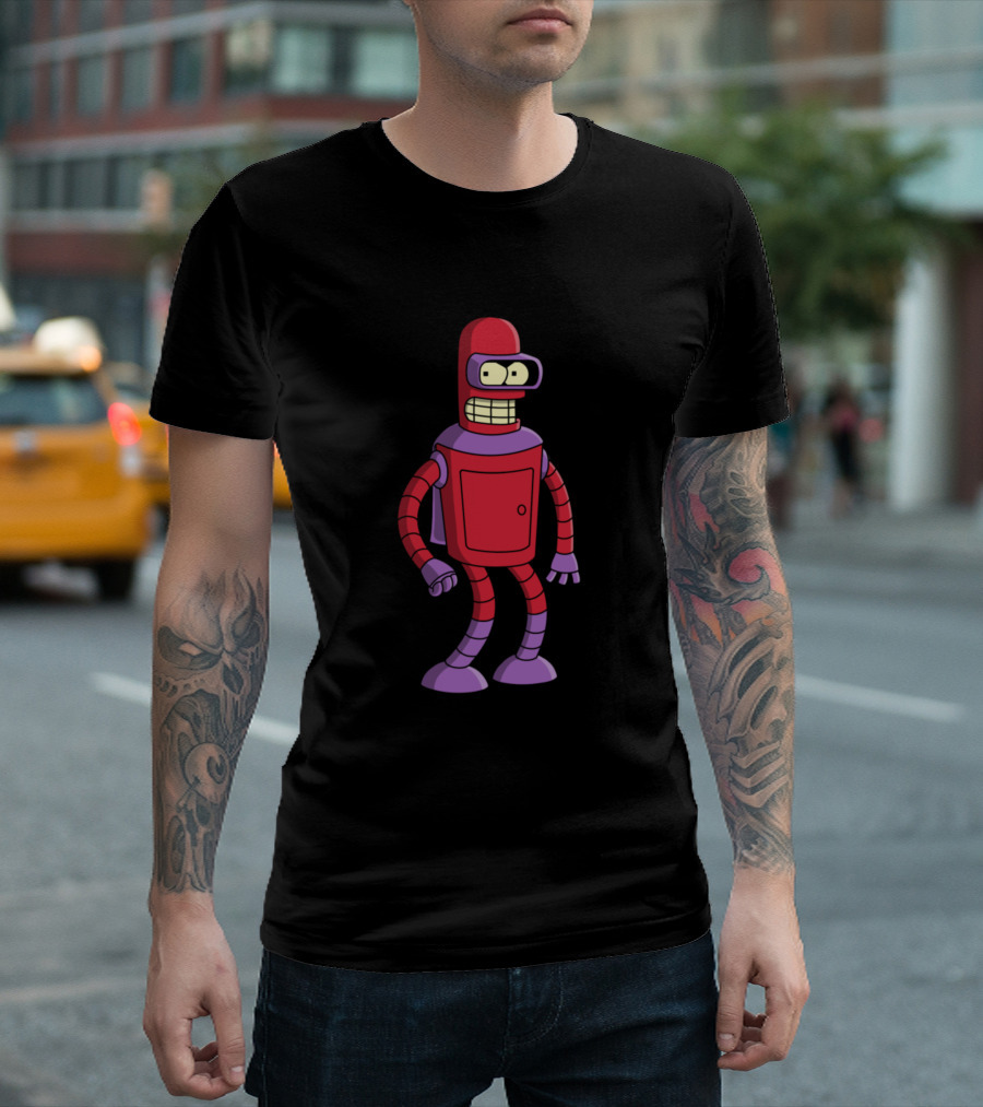 Bender Magneto Futurama And X-Men Mashup T-Shirt