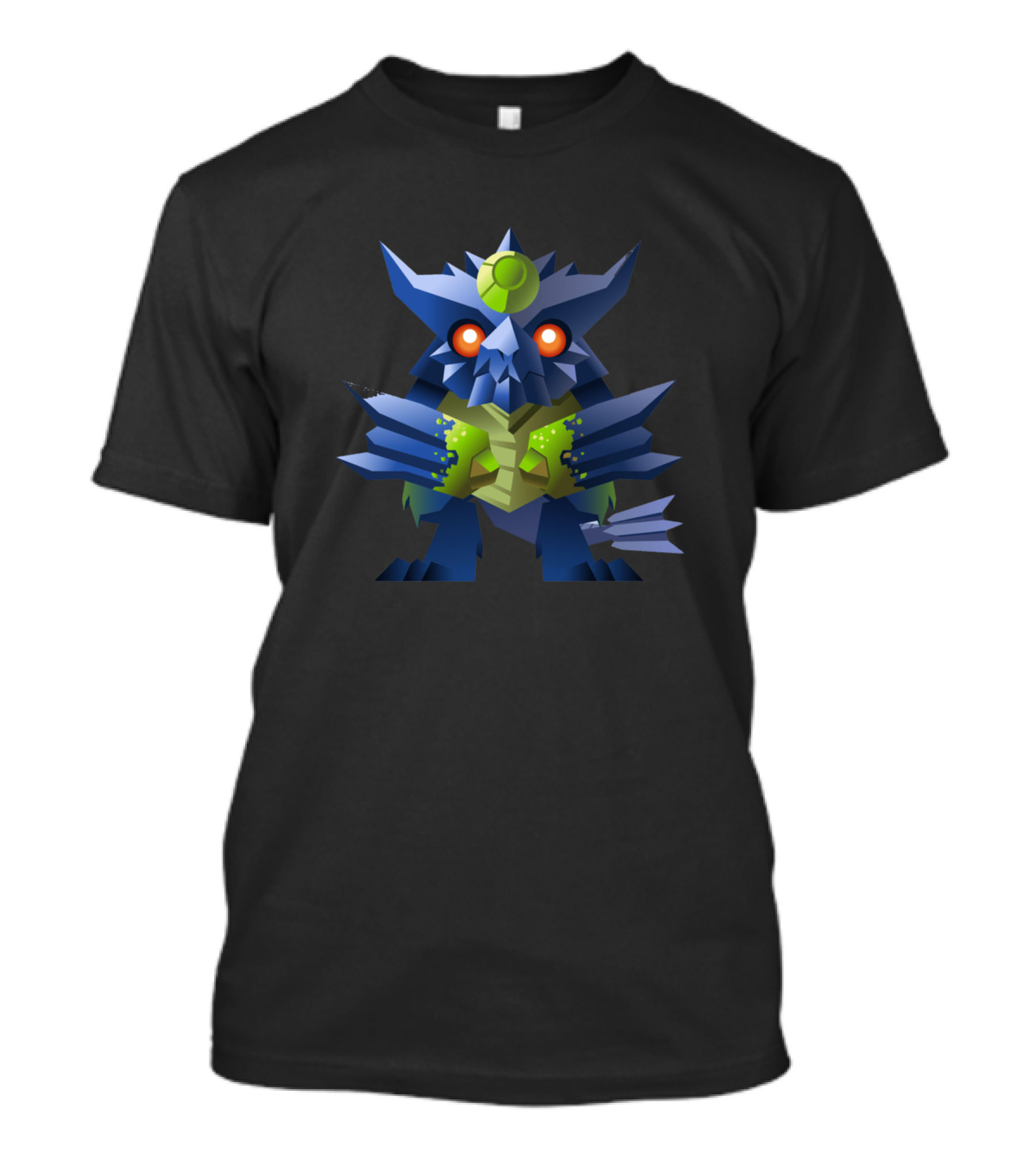 Brachydios Monster Icon In Blue And Green With Bright Orange Eyes T-Shirt