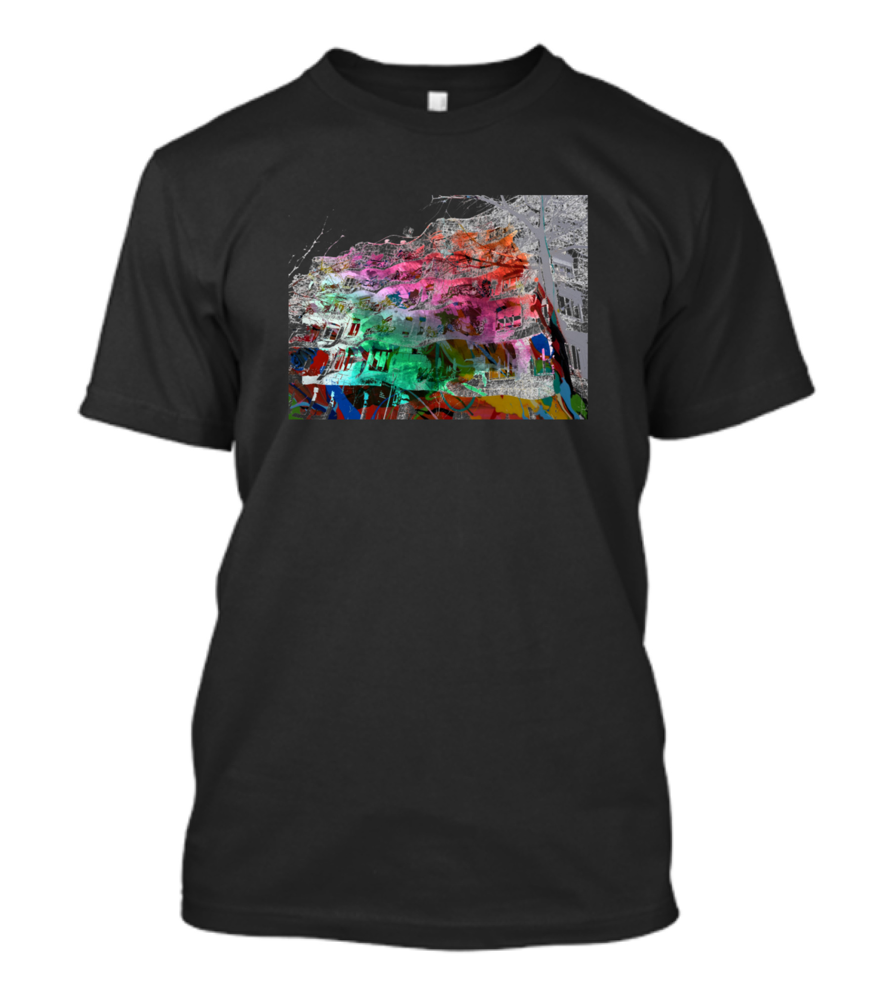 Casa Mila Barcelona Gaudi Multicolor Abstract T-Shirt