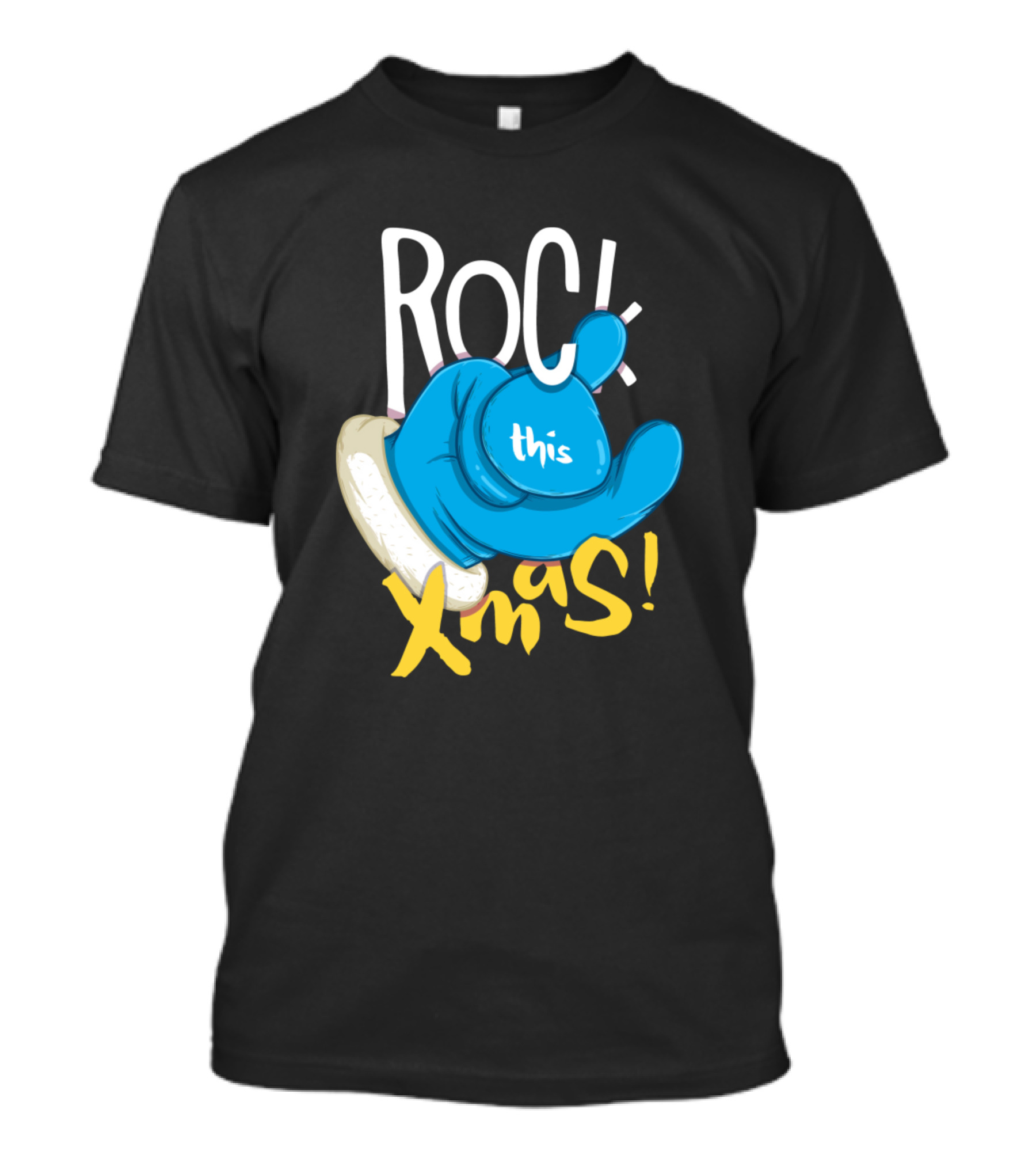 Rock This Xmas Santa Hand T-Shirt