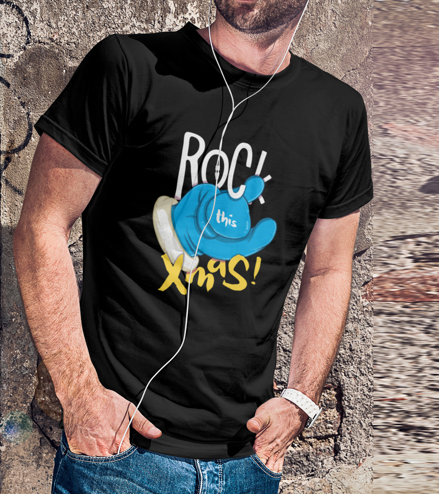 Rock This Xmas Santa Hand T-Shirt