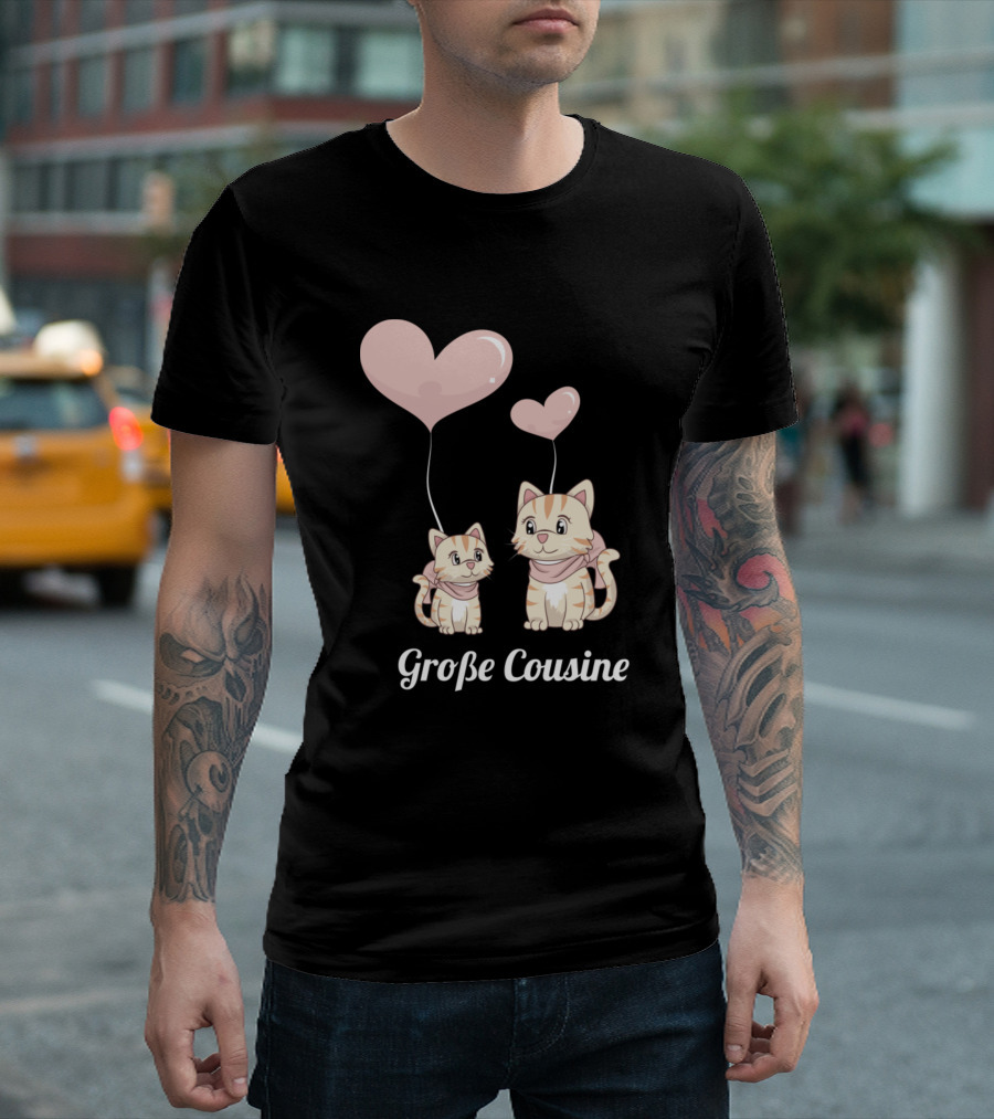 Große Cousine Cute German Cat Kitten Balloons Nephew Niece T-Shirt