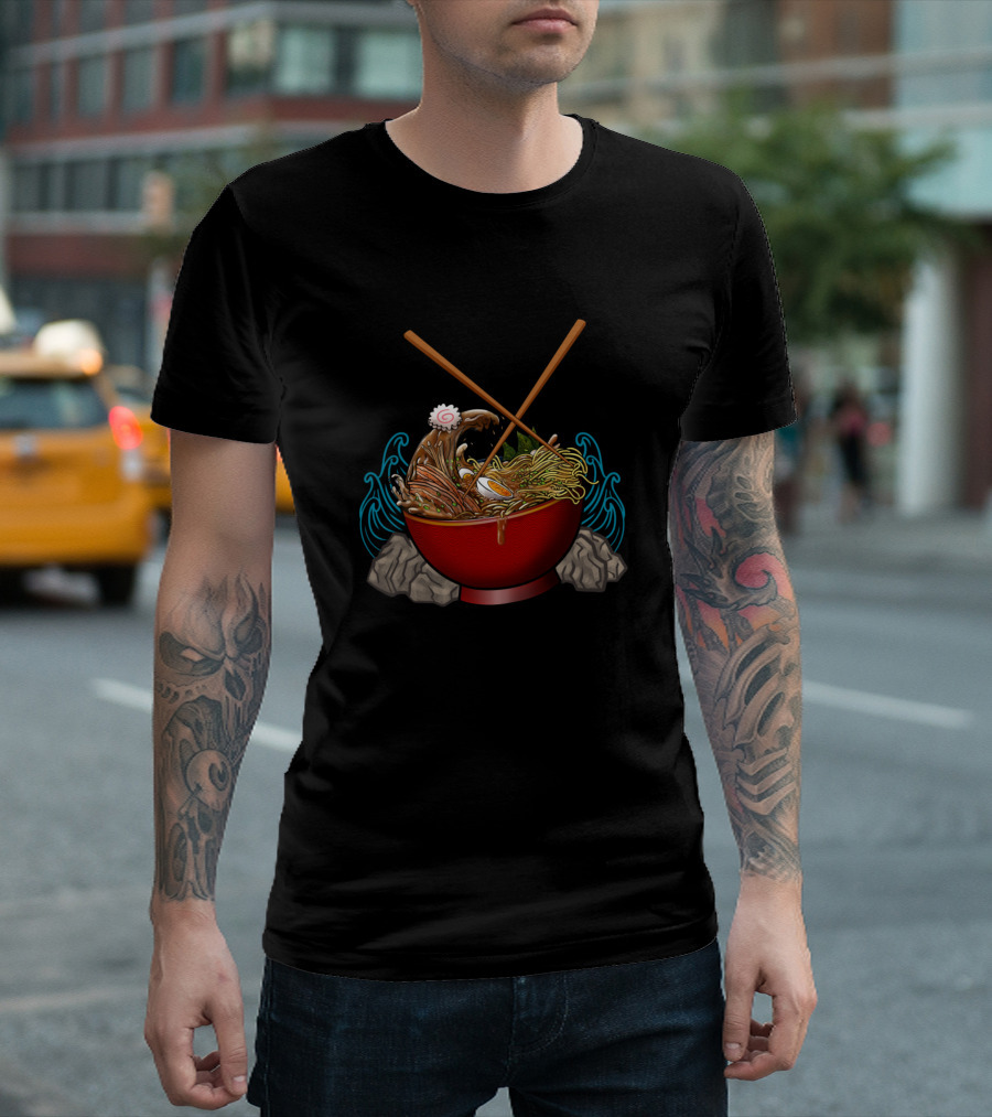Tidal Wave Noodles with Rock and Chopstick T-Shirt