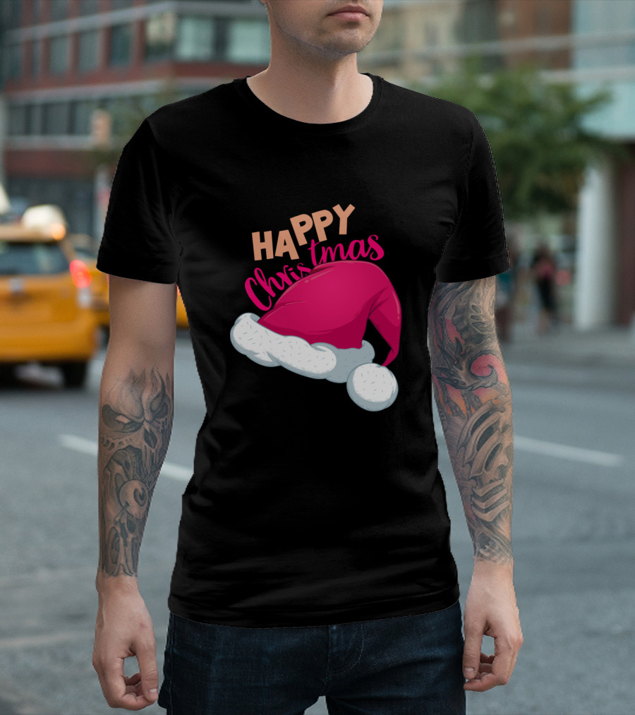 Happy Christmas Santa Claus Hat T-Shirt