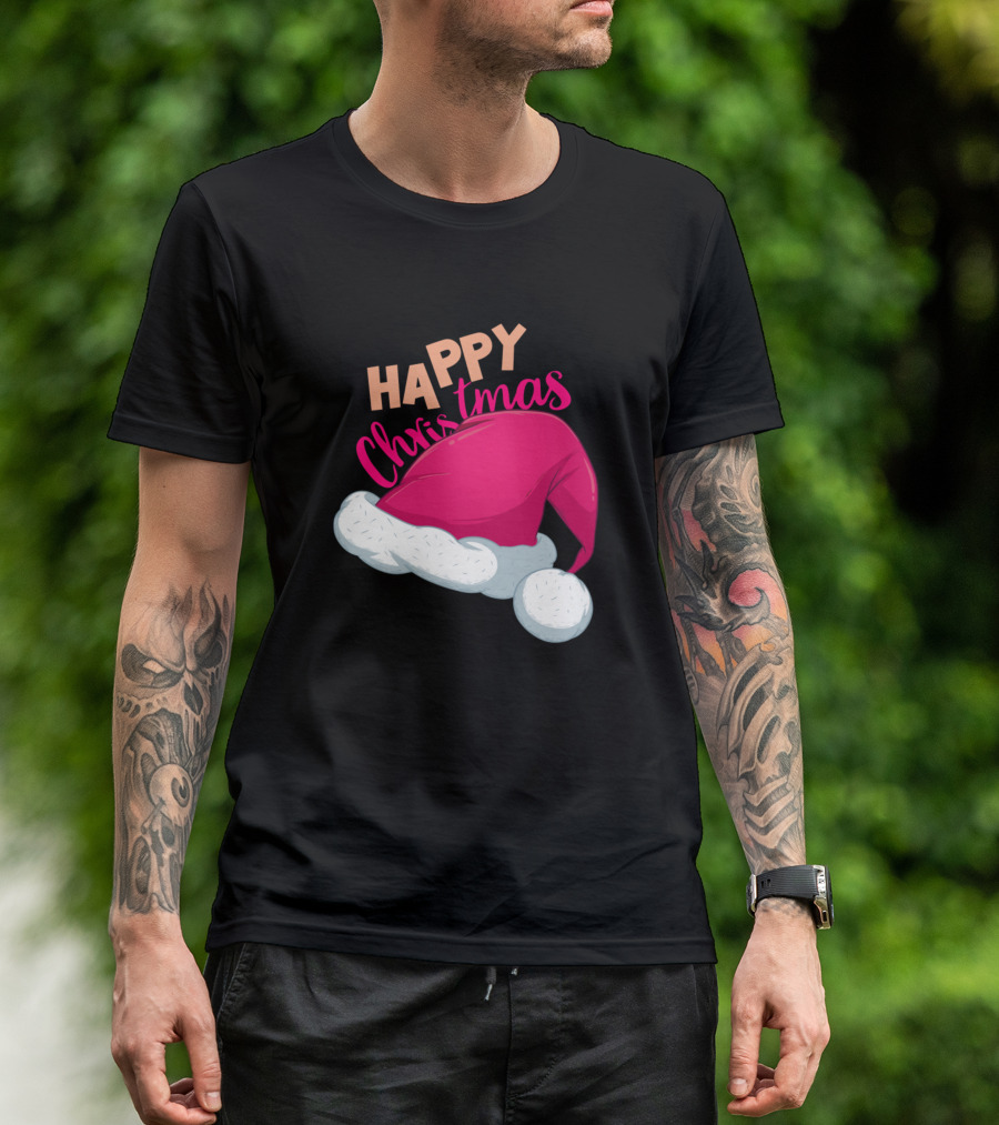 Happy Christmas Santa Claus Hat T-Shirt