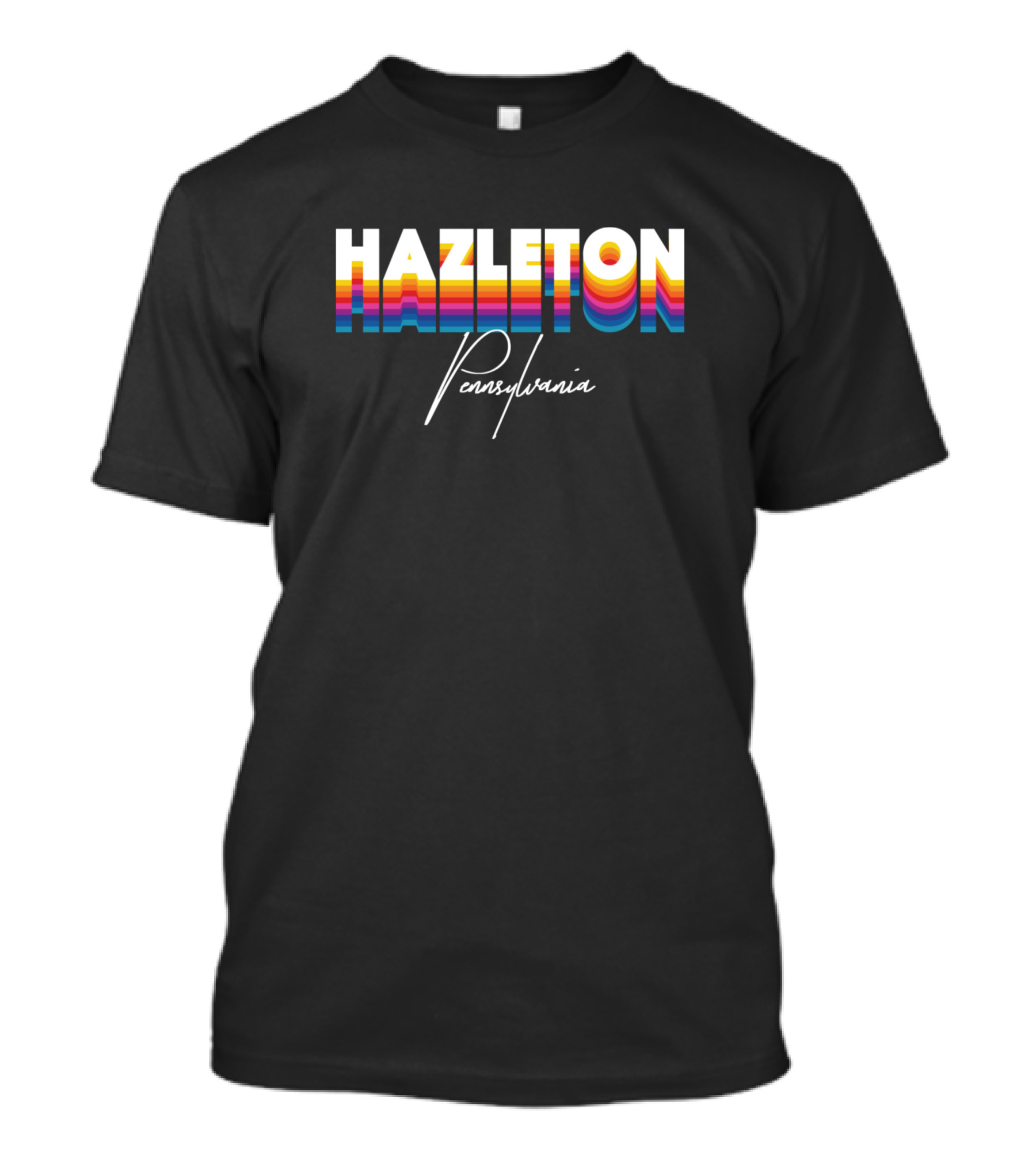 Hazleton Pennsylvania Retro Vintage Clothing Rainbow Letters T-Shirt