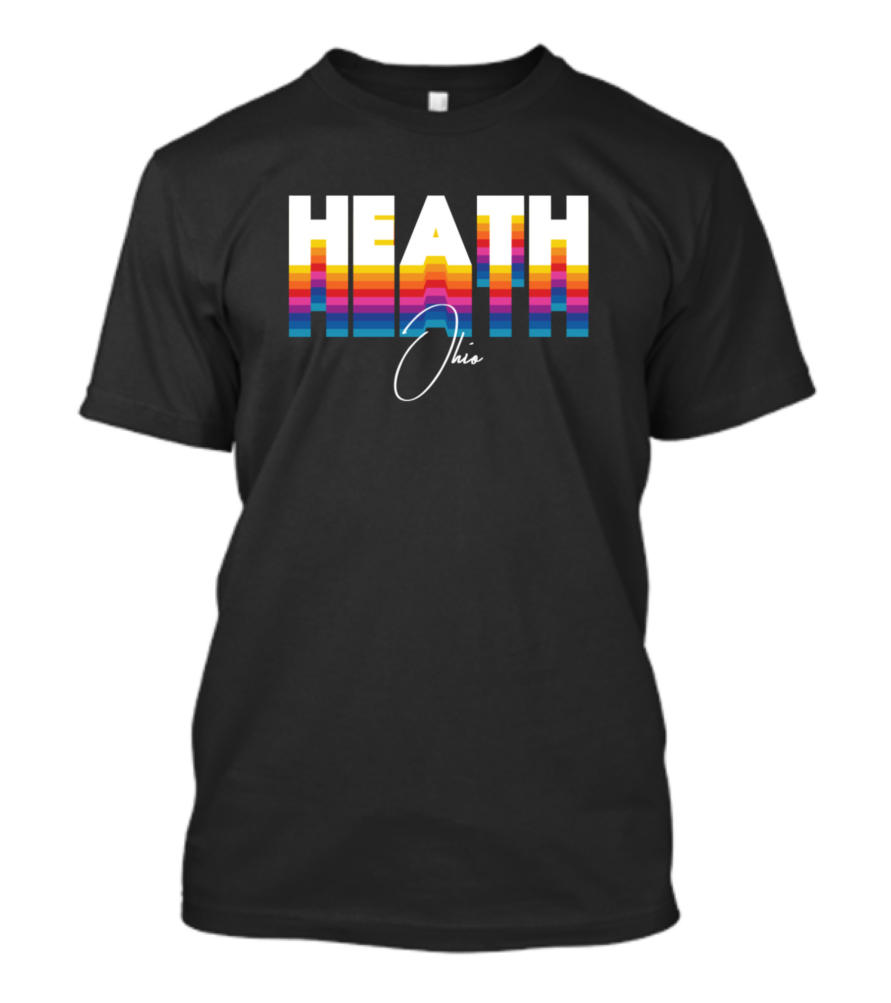 Heath Ohio Retro Vintage Clothing Custom Stripes T-Shirt