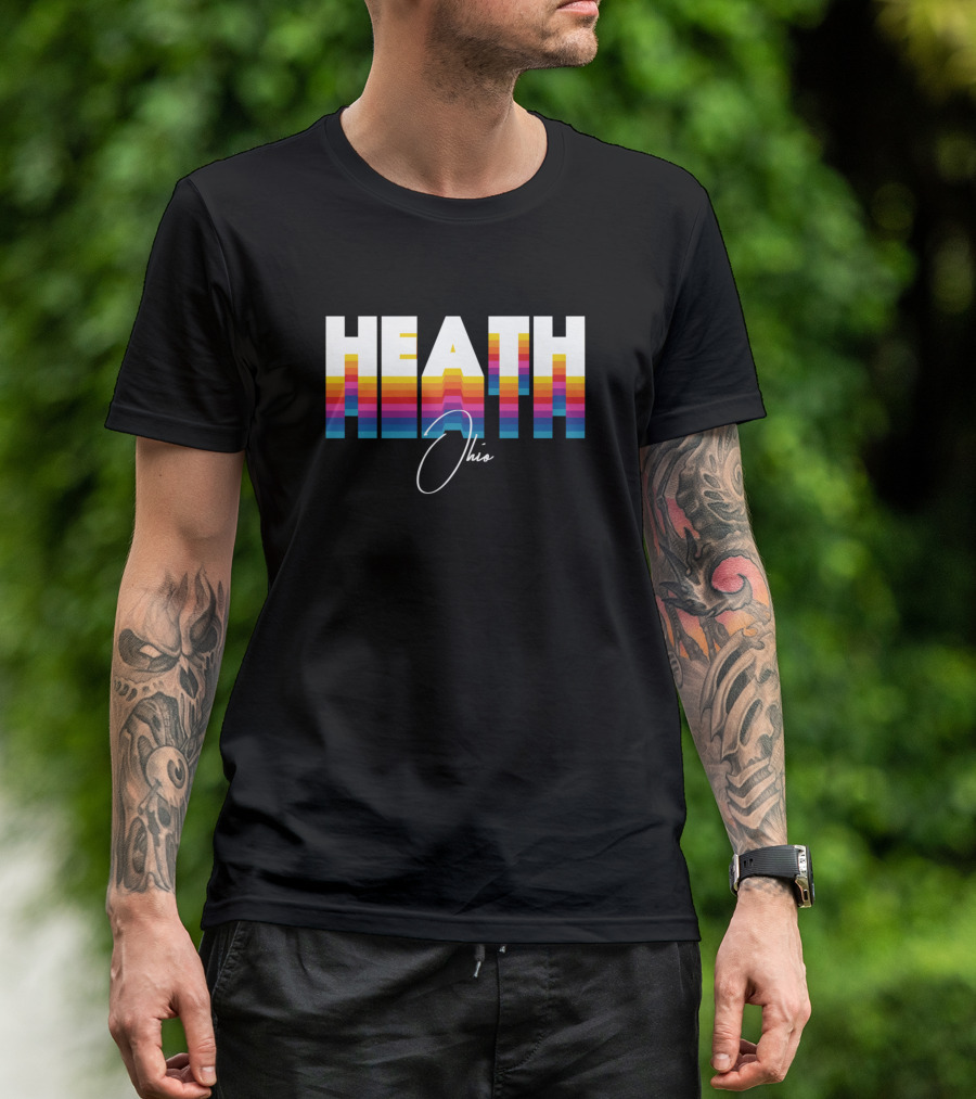 Heath Ohio Retro Vintage Clothing Custom Stripes T-Shirt