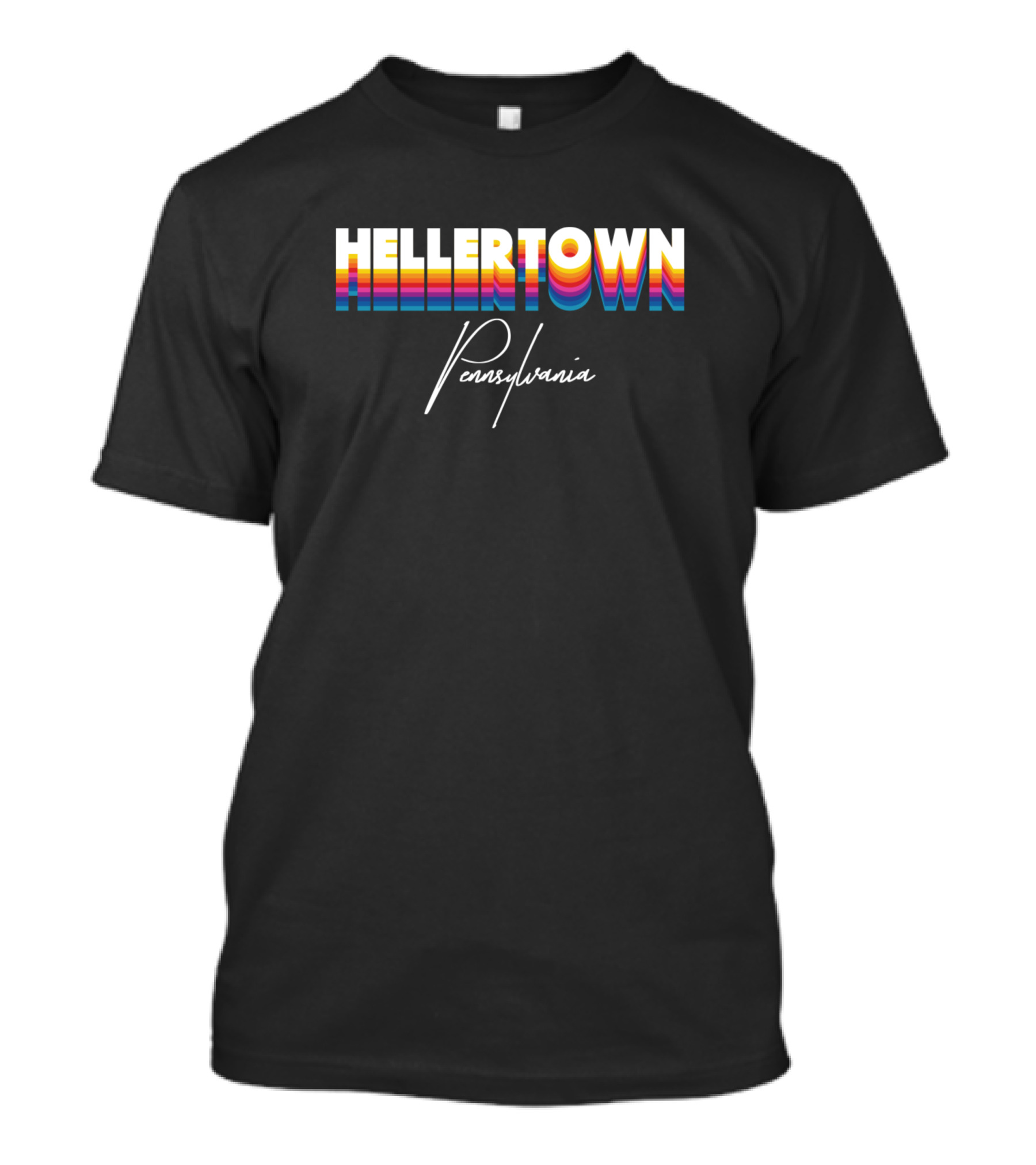 Hellertown Pennsylvania Retro Vintage Rainbow T-Shirt