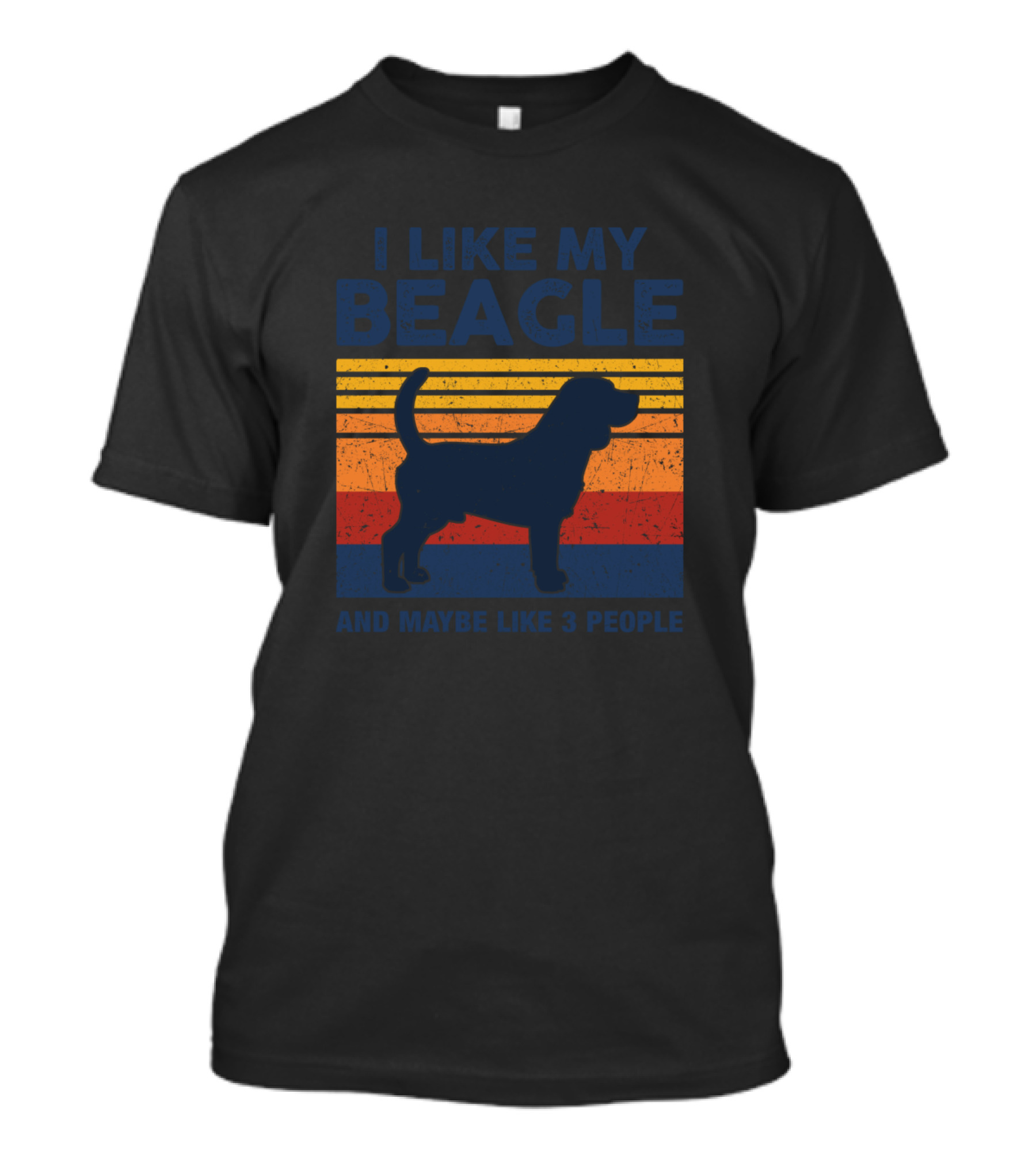 I Like My Beagle And Maybe Like 3 People Retro Stripes T-Shirt