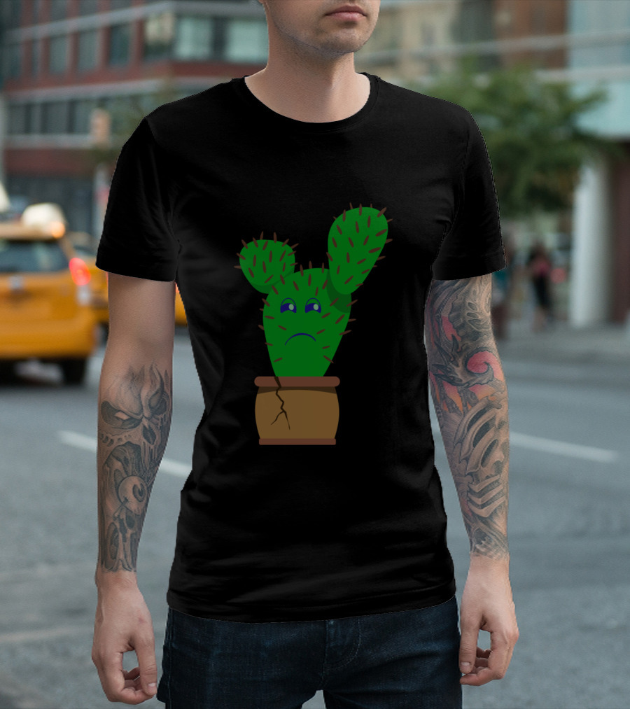 I Need New Pot Sad Cactus in Cracked Container T-Shirt