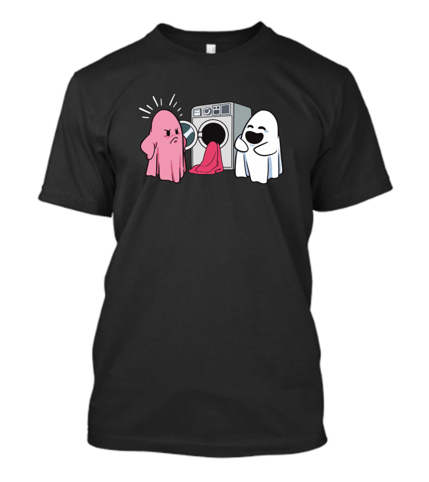 Mad Pink Ghost Laundry Mischief T-Shirt