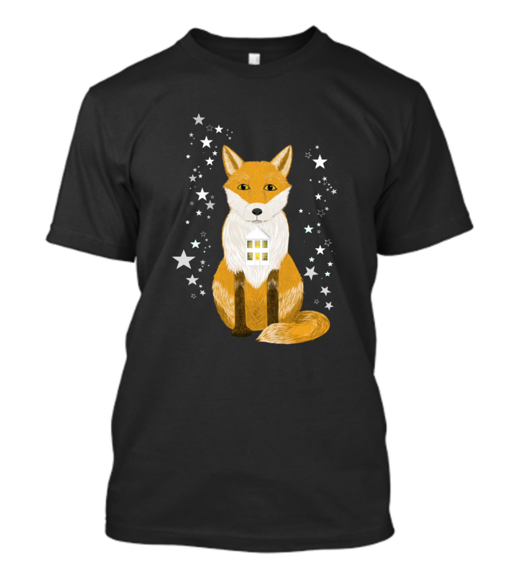 Magic Fox Lantern Among Stars T-Shirt