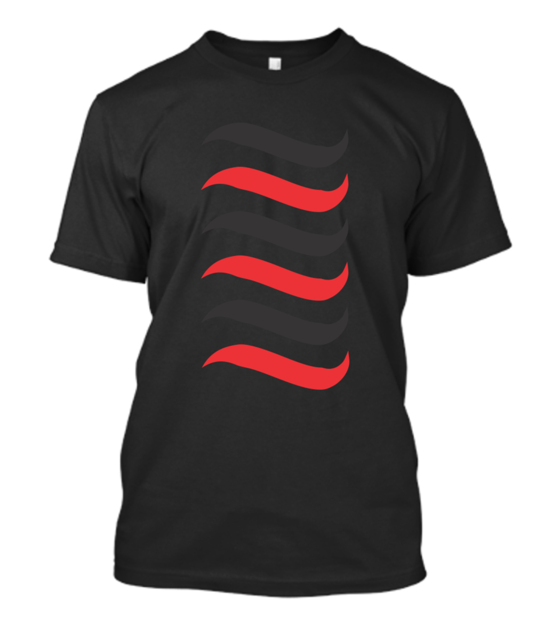 Playful Red And Black Wavy Lines T-Shirt