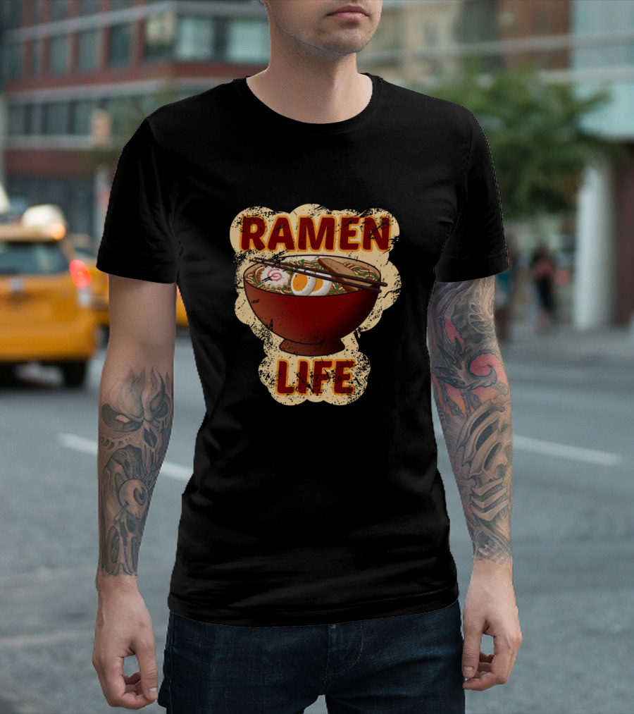 Ramen Life Japanese Noodle Bowl with Chopsticks T-Shirt