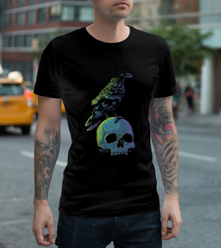 Raven On Skull T-Shirt