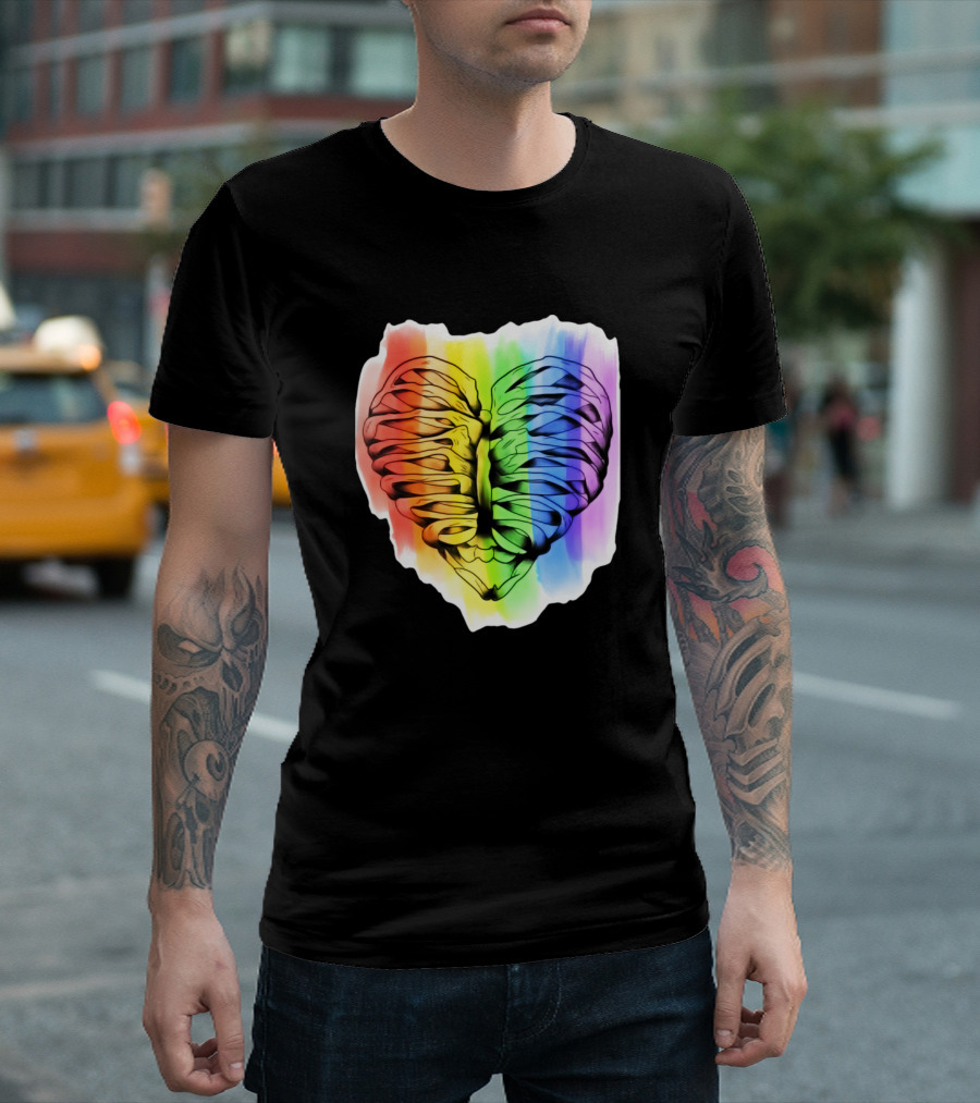 Rib Cage Heart Rainbow Spectrum T-Shirt