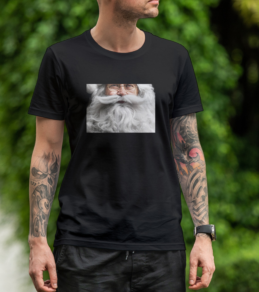 Santa Claus Iconic Bushy White Beard Close-Up T-Shirt