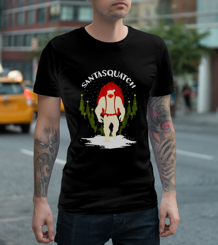 Santasquatch Funny Bigfoot Christmas Sasquatch T-Shirt
