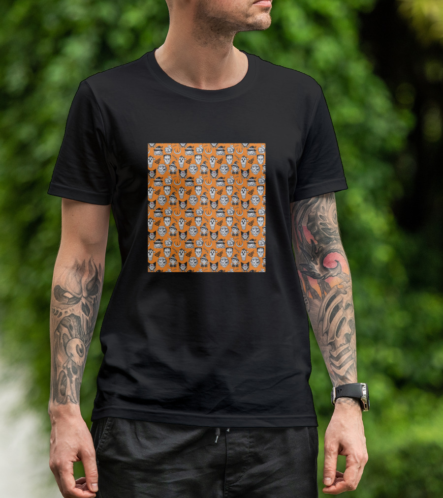 The Monster Mash Halloween Pattern With Skulls And Pumpkins T-Shirt