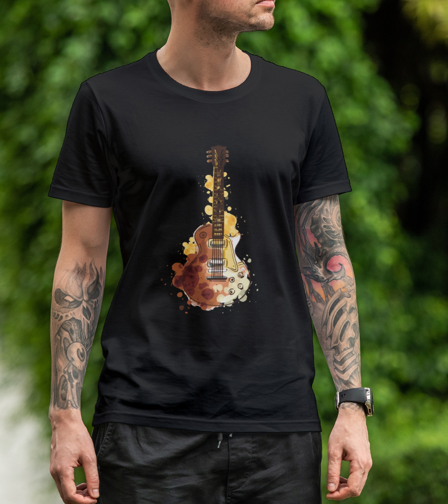Watercolor Gibson Guitar Les Paul Burst T-Shirt