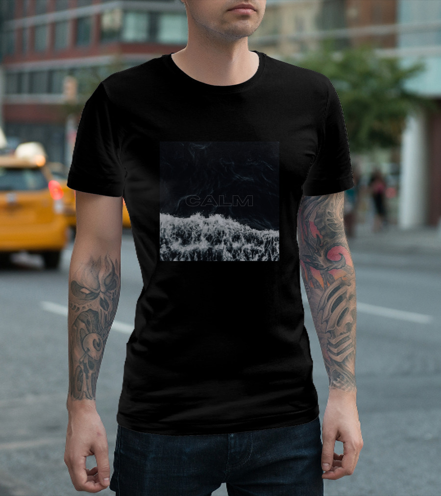 CALM Black Ocean Waves T-Shirt