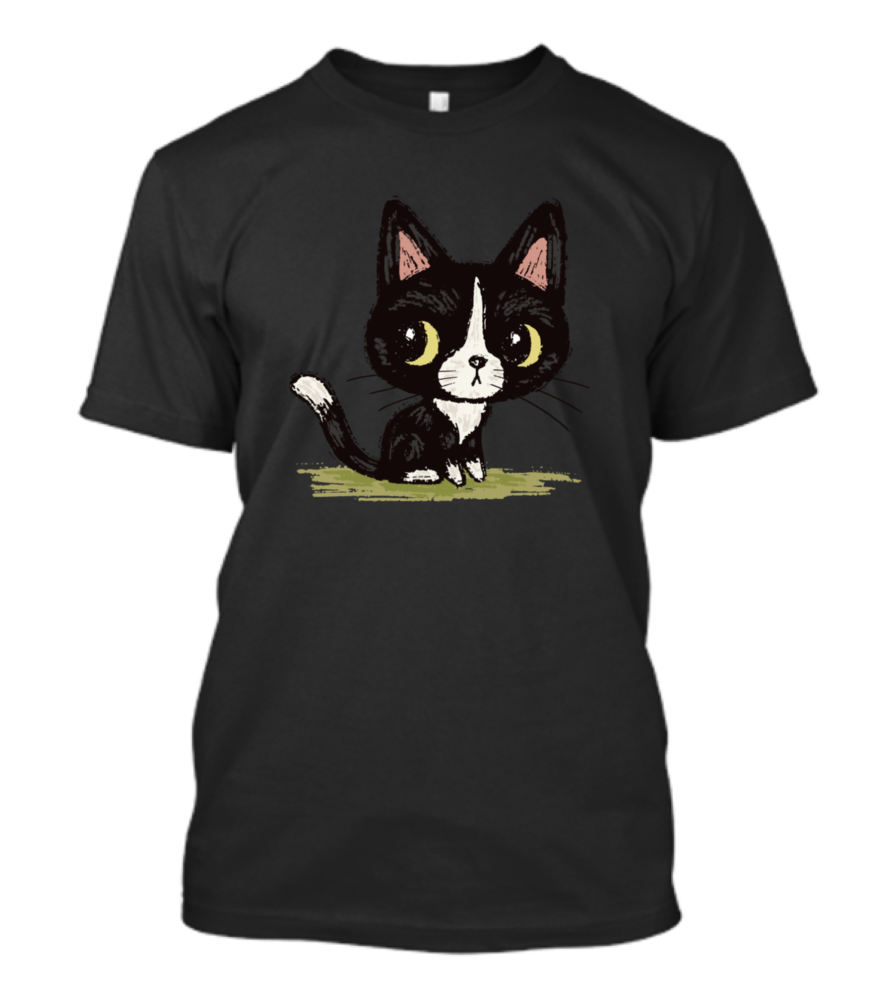 Cat Cute Black Kitten With Big Eyes T-Shirt