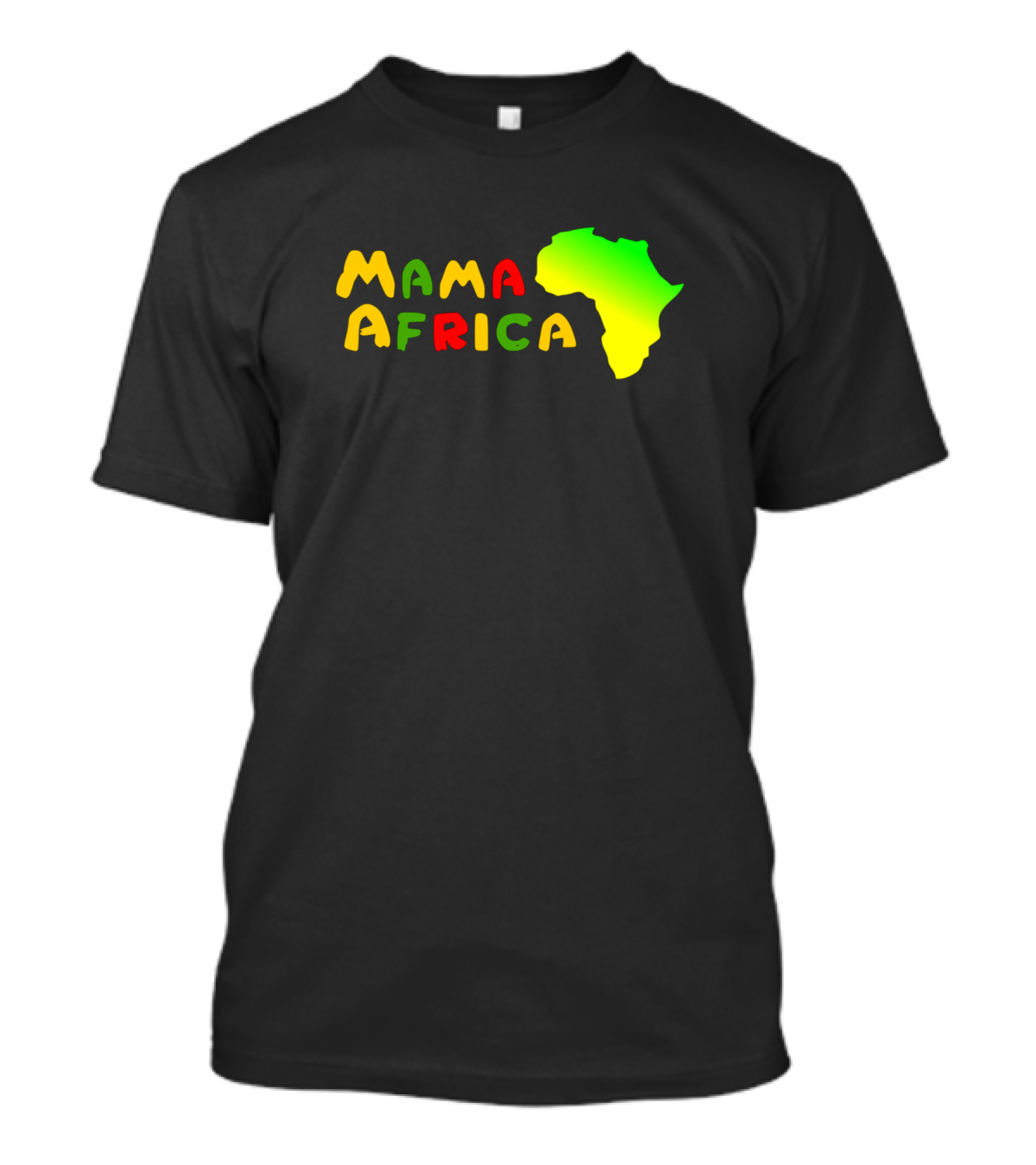 Mama Africa Africa Continent Map Text In Green Yellow Red Gradient T-Shirt