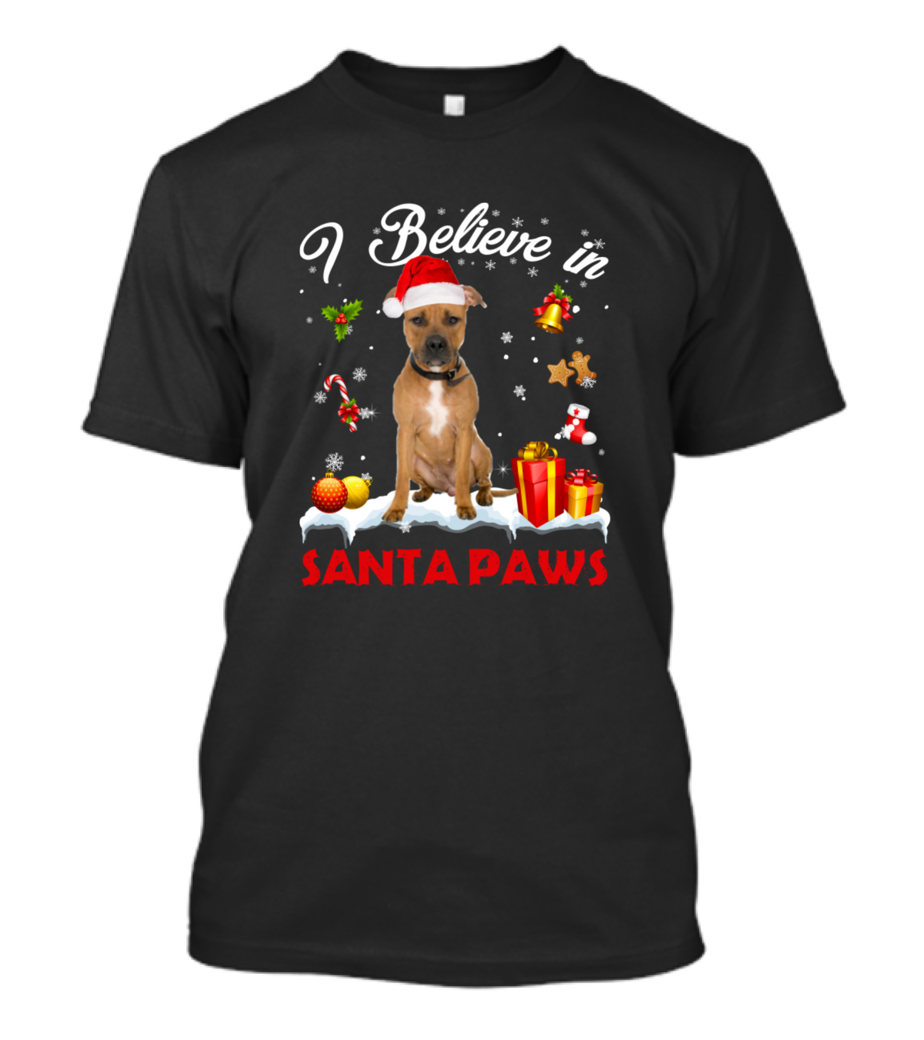 I Believe In Santa Paws Christmas Dog Gifts And Treats T-Shirt