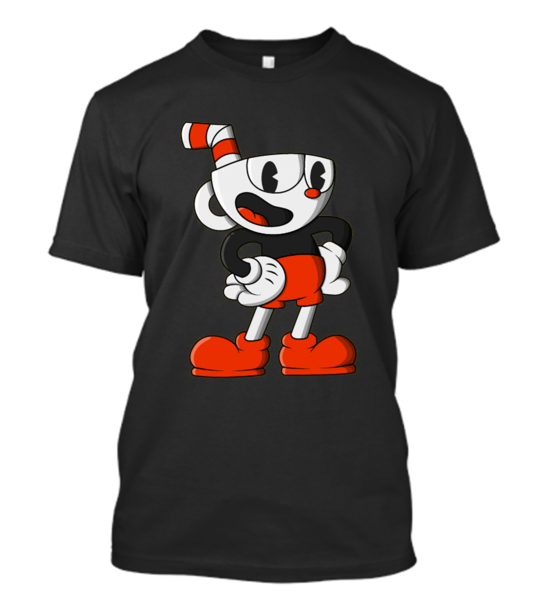 Cuphead Red And Black Character Art Animation T-Shirt