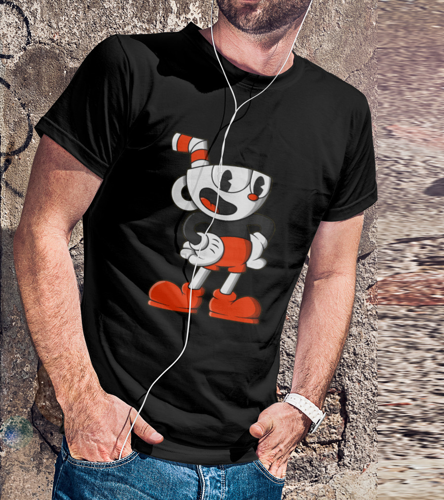 Cuphead Red And Black Character Art Animation T-Shirt