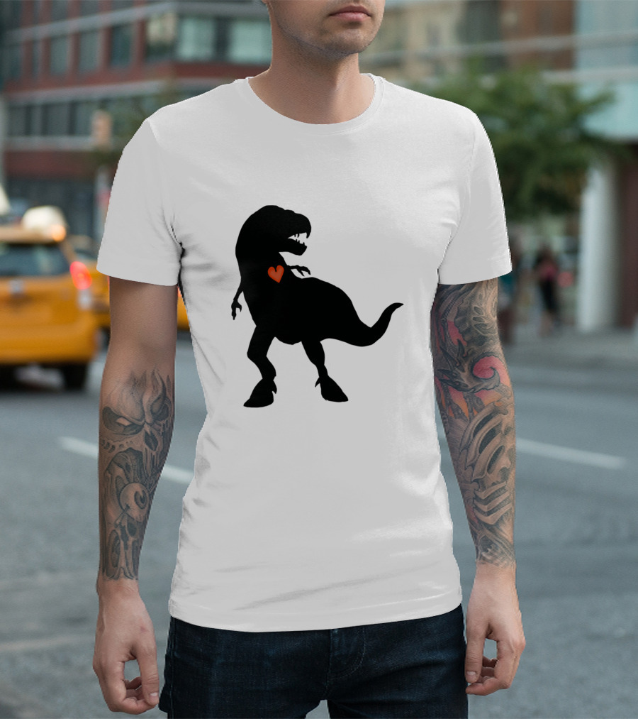 Dinosaur Tyrannosaurus Rex With Heart T-Shirt