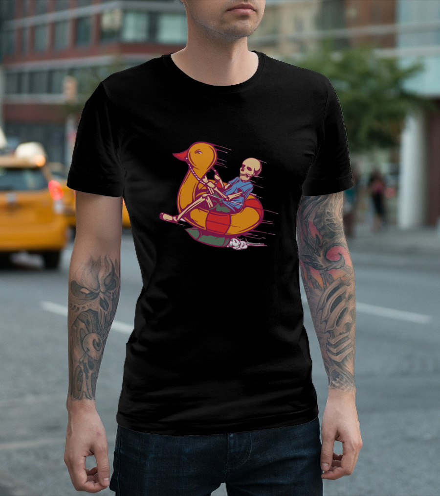 Enjoy And Have Fun If Skeleton Riding Inflatable Duck T-Shirt