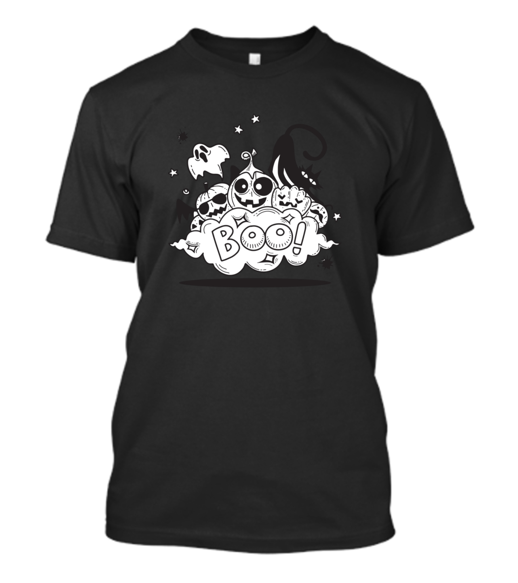 Boo Pumpkin Ghost Halloween Stars T-Shirt