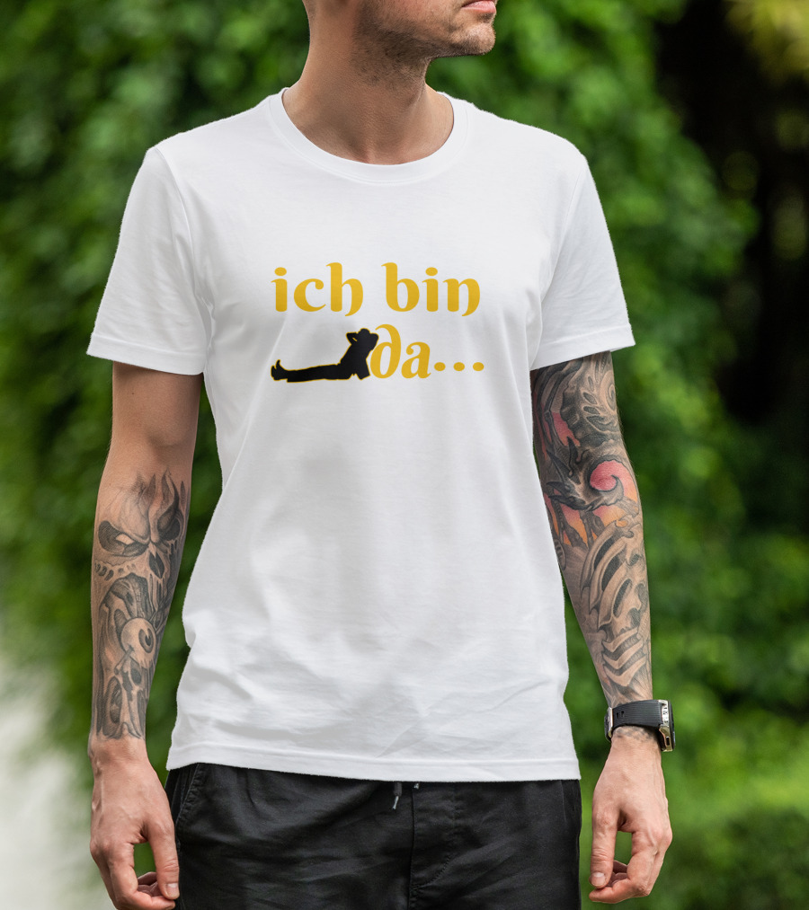 Ich Bin Da Iconic Silhouette Style Relaxation Motif T-Shirt