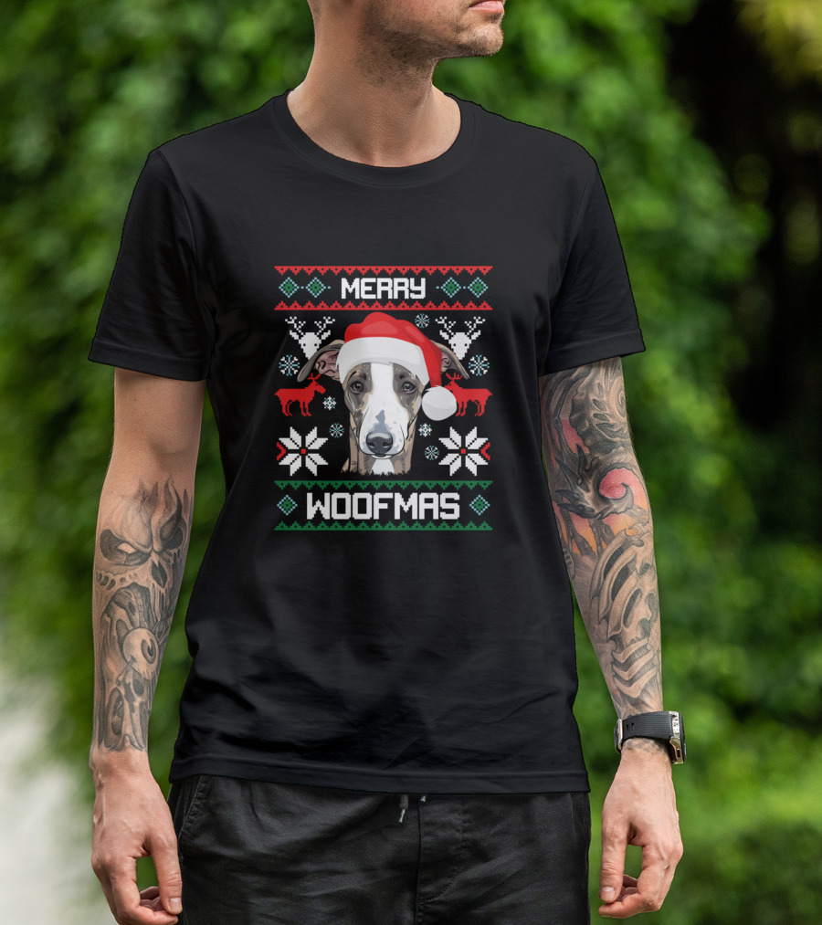 Merry Woofmas Italian Greyhound Holiday T-Shirt