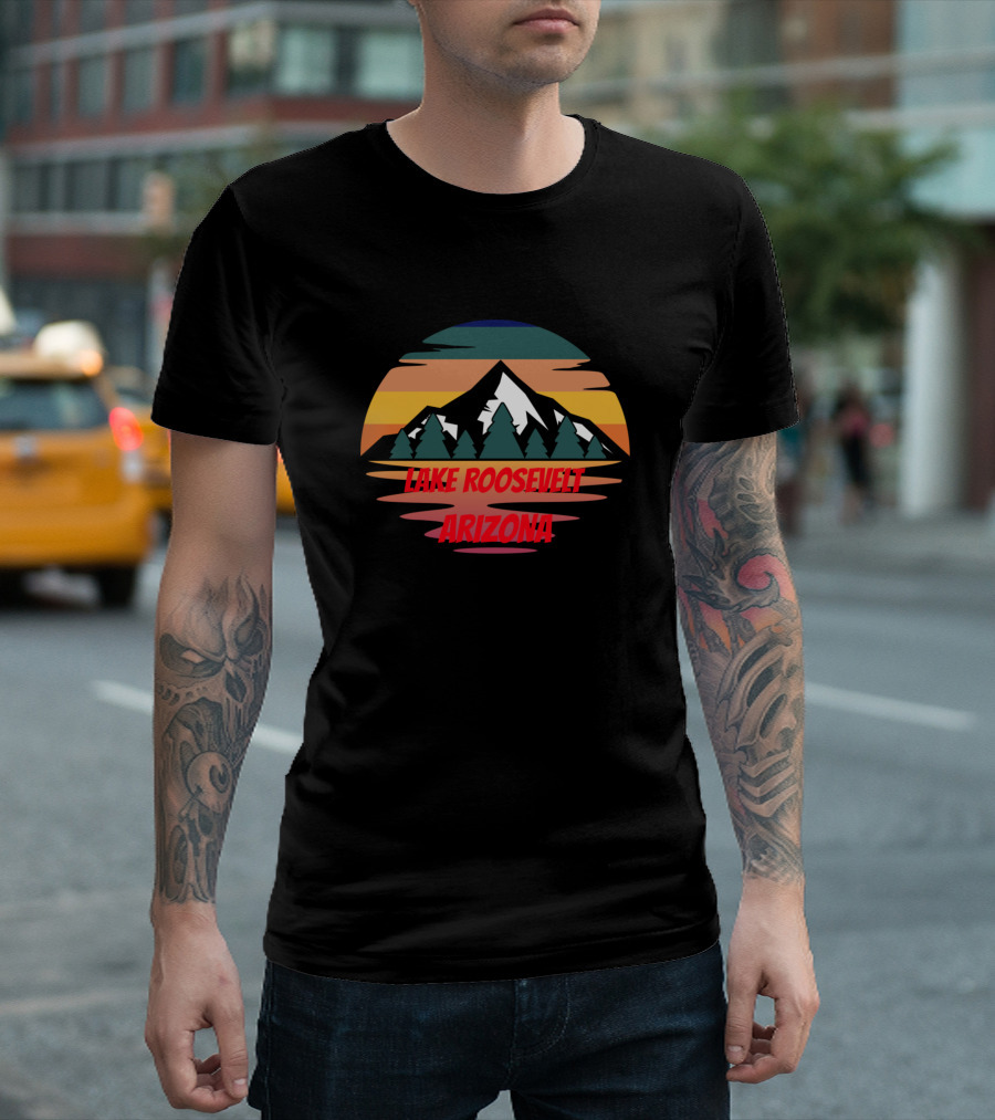 Lake Roosevelt Arizona Scenic Mountain Sunset Vacation T-Shirt