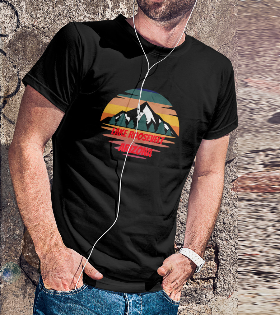 Lake Roosevelt Arizona Scenic Mountain Sunset Vacation T-Shirt