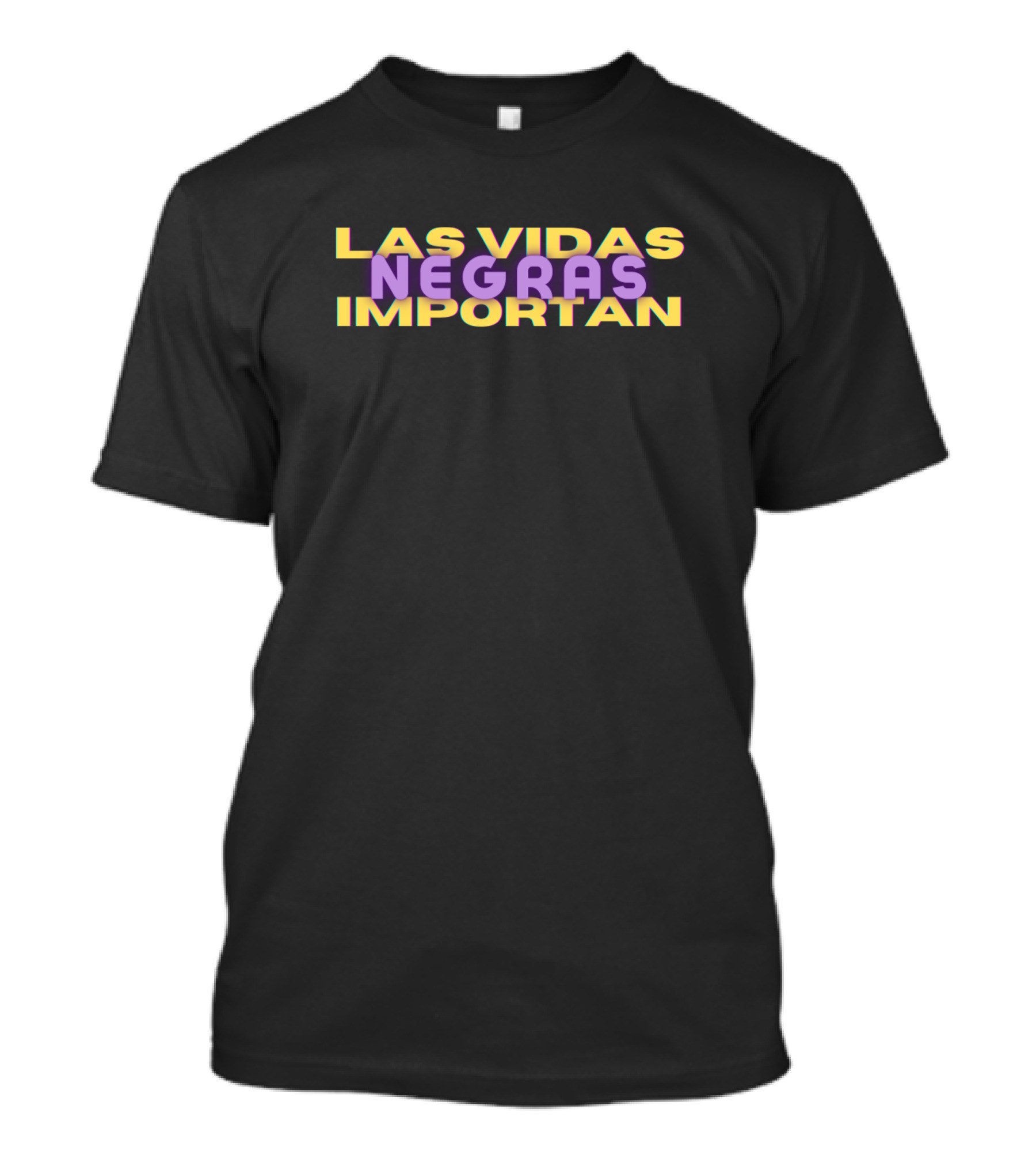Las Vidas Negras Importan Bold Yellow And Purple Text T-Shirt