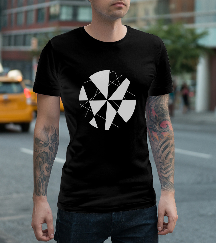 Man In The Moon Geometric Black White Pattern 80S T-Shirt